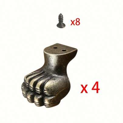 4pcs Vintage Brass Furniture Leg Pads, Furniture Hardware Decorative Feet Protectors