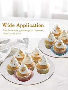 10个/1个/10英寸圆形蛋糕底板，白色圆形蛋糕底板，白色圆形蛋糕底座纸板蛋糕盘，用于展示蛋糕、面包、甜点（轻薄坚固） - 白色托盤 - 查看 6