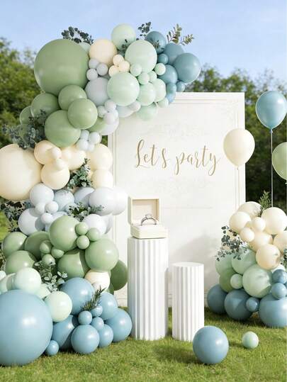 مجموعة قوس البالونات 131 قطعة باللون الرمادي والأزرق والأخضر الزيتوني، بالونات لاتكس عاجية مناسبة لحفلات استقبال المولود الجديد، حفلات الزفاف، حفلات الحمام للعروس، حفلات عيد الميلاد بالموضوع الأخضر، ديكور الأوكالبتوس، كشف نوع الجنين، حفلات الربيع في الحديقة، ديكور الحفلات الخارجية، إكليل البالونات المحايد البوهيمي