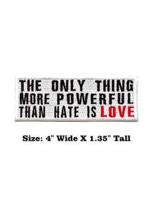 1个“爱就是力量”励志标语刺绣熨烫贴片 - 彩色 - 查看 2