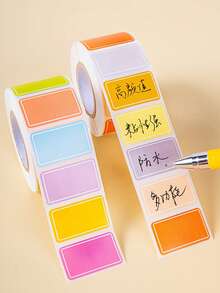 1 Roll Multi-Color Label Stickers, Waterproof Self-Adhesive Labels, Handwritten Name Tags, Index Stickers - Sticker - View 5