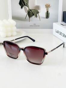 MELINDA FASHION Women's Fashion Sunglasses Clip-On 2-In-1 Frame + Sunglasses Perfect Gift For Friends For Everyday Use - 鏽棕色 - 查看 3