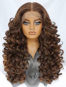 Tóc giả Latisha 13*6 HD Synthetic Lace Front Wigs kiểu xoăn, đã tỉa sẵn, có mái, dành cho nữ, điểm nhấn là tóc con, dài 24 inch. - Nhiều màu - Xem 14