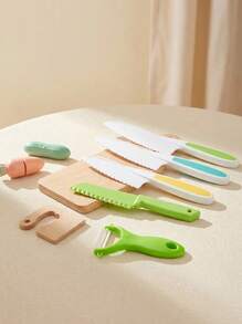 6 件蒙特梭利幼儿厨房用具套装，真实烹饪刀干草刀生日礼物（组件颜色随机）烹饪刀套装，烹饪套装玩具，幼儿刀套装，厨房玩具，儿童厨房，厨房，宝贝老板，儿童厨房套装，儿童厨房配件，宝贝老板，宝贝老板，儿童厨房，婴儿刀，幼儿刀，蒙特梭利厨房，宝贝老板，宝贝老板，厨房 - 彩色 - 查看 3