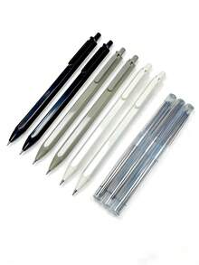 3支自动铅笔套装，包含自动铅笔和笔芯，0.5mm/0.7mm笔芯，耐用塑料材质，连续出芯，书写流畅，适合学生和专业人士，14岁以上适用（1支自动铅笔+2管笔芯） - 彩色 - 查看 9