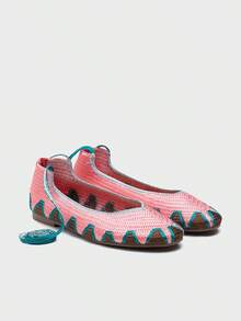 Women Flats - Coral - View 3