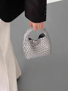 Túi đeo chéo mini cao cấp, túi xách mềm mại thời trang, túi xách nữ đan thủ công hình giỏ mới. - Nhiều màu - Xem 12