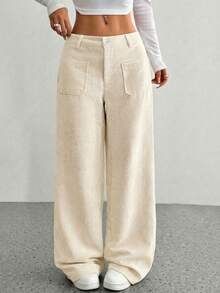 ADD MODA REF AS2016 ELEGANT AND VERSATILE ROPE FUR PANTACOURT PANTS - Màu be - Xem 2