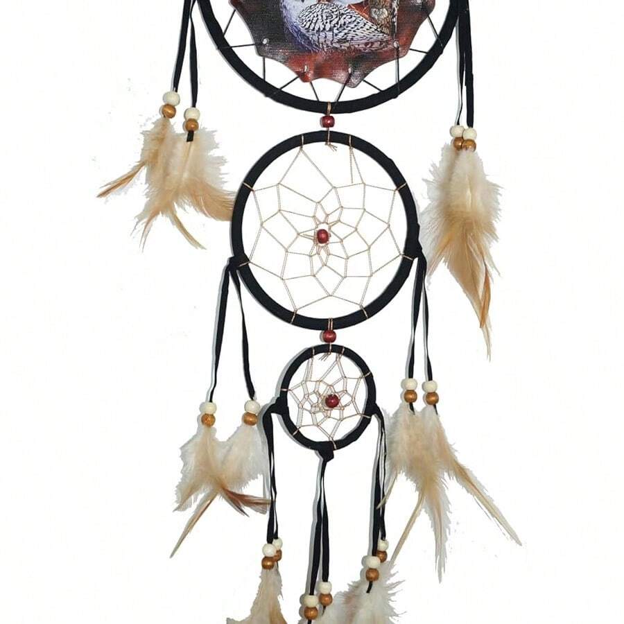 Dream Catcher With Animal Design Bedroom Wall Hanging Boho Home Decor Feather Ornament Unique Craft Pendant 6 Inch Owl - Dc22 6inch Owl - 查看 1