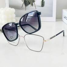 MELINDA FASHION Women's Fashion Sunglasses Clip-On 2-In-1 Frame + Sunglasses Perfect Gift For Friends For Everyday Use - Black - View 8