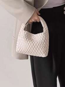 Túi đeo chéo mini cao cấp, túi xách mềm mại thời trang, túi xách nữ đan thủ công hình giỏ mới. - Nhiều màu - Xem 15