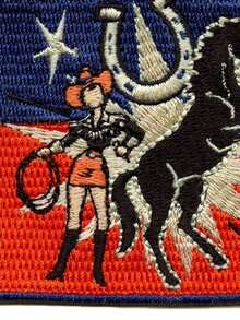 1 chiếc huy hiệu chân dung theo mùa bằng vải denim, hình thêu cao bồi miền Tây Texas, hình in nhiệt. - Nhiều màu - Xem 4