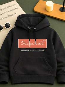Moletom Canguru Infantil Estampado Original Com Capuz Algodão Criança Confortável Várias Cores e Tamanho - Preto - Visão 2