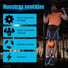 Cinturón de Fitness con Cadena para Levantamiento de Pesas, Cinturón de Levantamiento de Pesas con Cadena, Cinturón de Ejercicio de Fitness, Cinturon para Levantamiento de Pesas - 1 - Ver 2