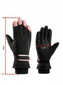 1双女士冬季户外滑雪骑行防滑全掌触屏保暖手套 - 彩色 - 查看 10