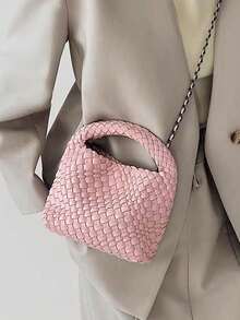 Túi đeo chéo mini cao cấp, túi xách mềm mại thời trang, túi xách nữ đan thủ công hình giỏ mới. - Nhiều màu - Xem 7