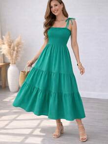 Floral Maxi Dress – Elegance And Comfort - Verde - Ver 2