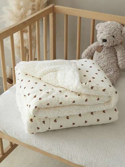 1pc 100*100cm Coral Fleece Soft Lamb Wool Baby Blanket, Gentle For Infants