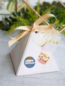 1 Roll Birthday Cake Pattern Stickers, Cartoon Envelope Gift Packaging Box Sealing Decorative Stickers - Sticker - View 3
