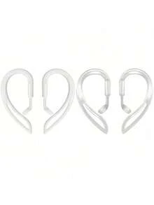 兼容耳挂 360°旋转多维可调节柔软硅胶通用蓝牙耳机夹防滑运动夹环替换件，透明 - 查看 8