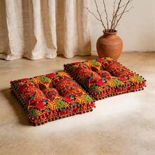 2 件装波西米亚风加厚落地垫，复古摩洛哥榻榻米风格，多功能软垫，适用于客厅、卧室、飘窗等场所，节日礼物/椅垫/座椅垫/办公椅垫 - 方42x42cm - 查看 10