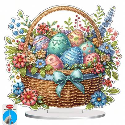 2D/Flat DIY Diamond Painting Acrylic Decor, Easter Egg, Asymmetrical Crystal Rhinestone, Easter Decoration, Gift, Stunning In Sunlight