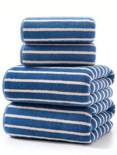 Minimalist Coral Fleece Solid Color Soft Absorbent Quick-Dry Bath Towel/Hand Towel For Home Use