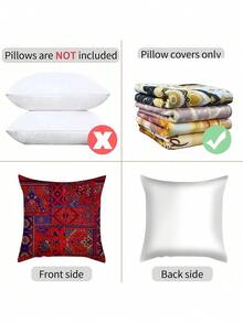 1pc Bohemian Geometric Abstract Pattern Printed Throw Pillow Cover, Soft Plush Fabric, Single-Sided Printing, Zipper Closure - Machine Washable, Suitable For Various Room Styles, Decorative Cushion - No Embroidery - Multicolor - View 4