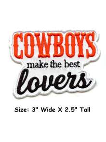 1 miếng vá thêu chữ "Cowboys Make The Best Lovers" kiểu miền Tây, có thể ủi lên quần áo. - Nhiều màu - Xem 7