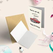 1pc Funny Birthday Card Husband With Envelope, You're Not Old, You're A Classic Vintage Men's Birthday Card, Grandpa Birthday Card| Boyfriend| Grandfather, Birthday Boyfriend| Friend| Husband, Men's Decoration - 1個 - 查看 4