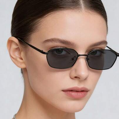 1 unisex kleine Rahmen polygonale Modebrillen, koreanische Modemetallbrillen, essentiell für Frühlings-/Sommerausflüge