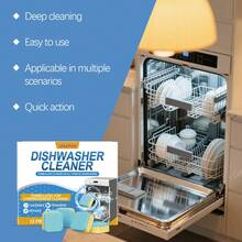 jakehoe 12pieces Dishwasher Cleaning Effervescent Tablets - Degreasing, Stain Removal, Limescale Remover, Household Cleaning, Kitchen Cleaner - Solid State - View 3