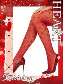1 đôi quần tất lưới họa tiết trái tim đen trắng, tất lưới hình trái tim, quần tất lưới màu đỏ dành cho nữ, thích hợp cho tiệc Valentine, hẹn hò, du lịch mùa hè, tiệc tùng, quà tặng cosplay. - Nhiều màu - Xem 4