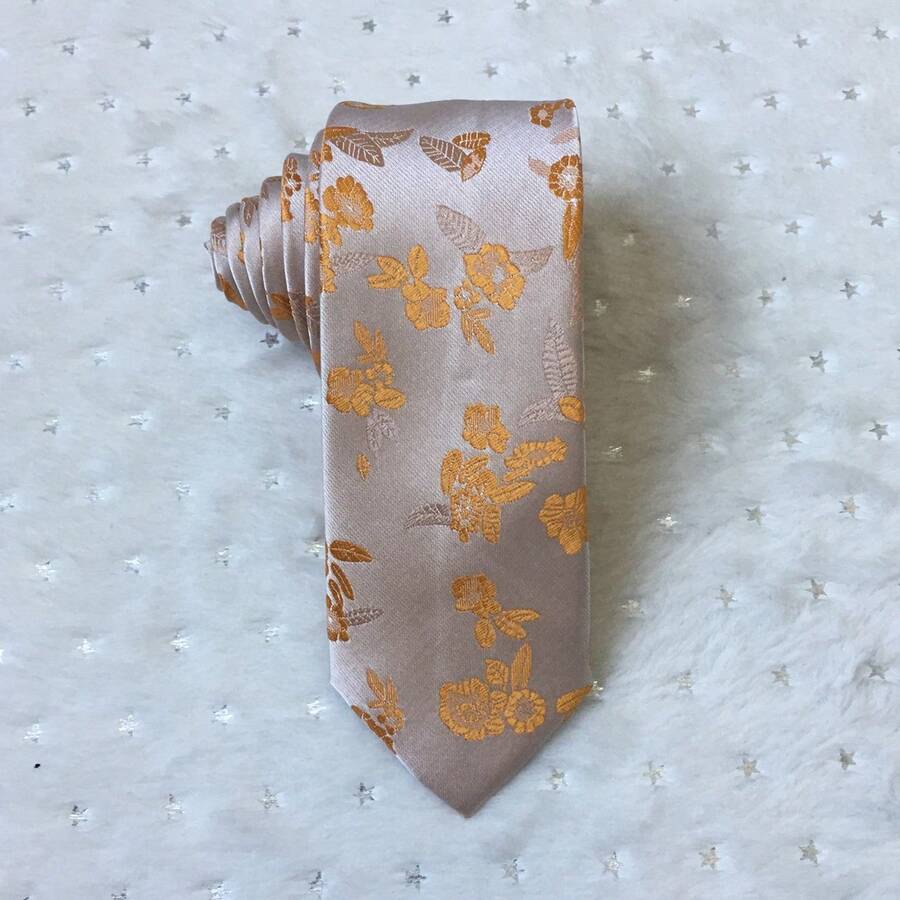 gravata masculino estampada slim fit (6cm) - Dourado - Visão 1