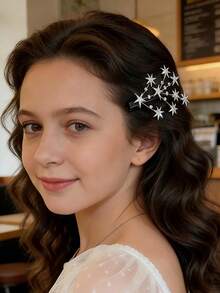 2 Pieces New Women's Starry Sky Tree Branch Hair Clips For Back Of Head And Sides, Bangs Clips, Fairy Style Fashion Duckbill Clips Headwear - Multicolor - View 2