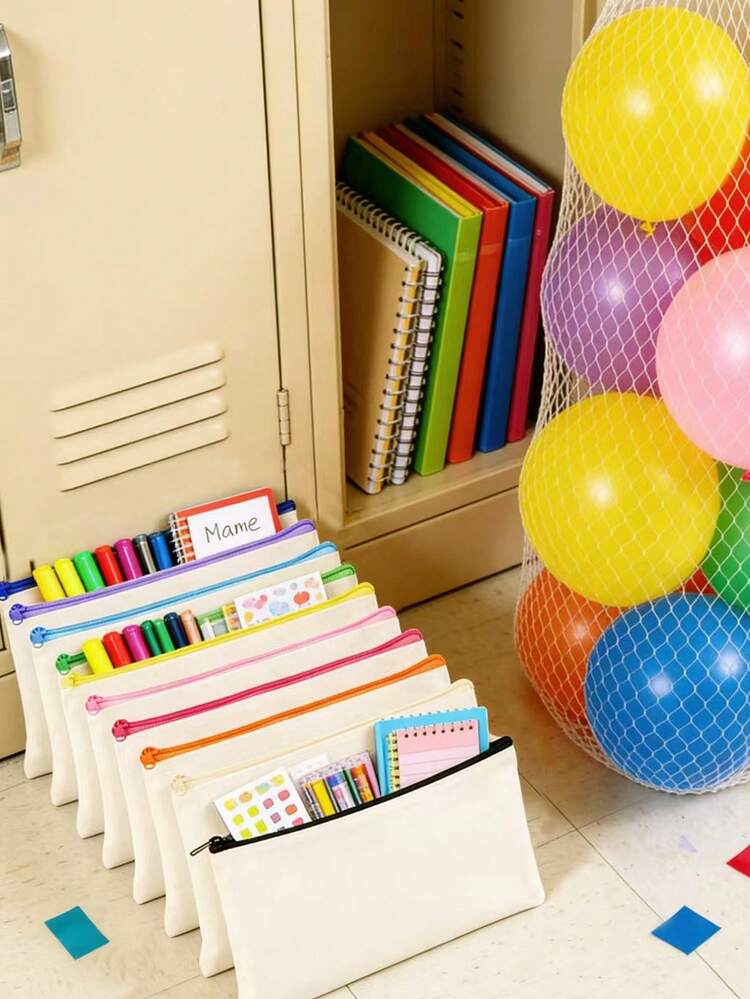 5/10/20/50pcs Set Blank DIY Canvas Tote Bags For Painting, Digital Printing, Crafts. Reusable Gift Packaging Bags, Party Decor, Gifts. Portable Makeup Bags, Travel Toiletry Kits - Beige - View 9