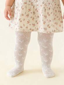2pcs Baby Girls' Sweet Cute Lolita Princess Style Tight Leggings - White - View 4