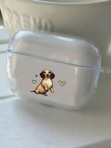 1pc Transparent Vibrant Puppy Heart Pattern Shockproof Protective Earbud Case, Durable Earbud Protector, Fashionable Daily Use Earbud Case Compatible With AirPods 1/2/3/4/Pro/Pro2/Pro3 - Clear - View 4