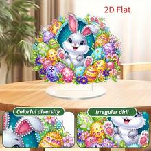 2D平面钻石画 - 兔子和复活节彩蛋，意义非凡的手工节日礼物 - A - 查看 2