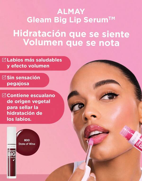  Serum Gloss Almay Gleam Big Hidratante varios tonos