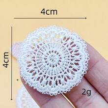 50片/30片/20片/10片/2片装迷你白色蕾丝餐垫，迷你餐桌配套垫，白色蕾丝装饰配件，娃娃屋玩具，1:12比例迷你餐桌垫 - 彩色 - 查看 8