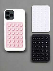 1pc Silicone Phone Grip Handle, Suction Cup Phone Case Stand, Hands-Free Adhesive Phone Handle, Suitable For Selfie And Video, Phone Ring Holder Stand, Compatible With Various Smartphones - Multicolor - View 2