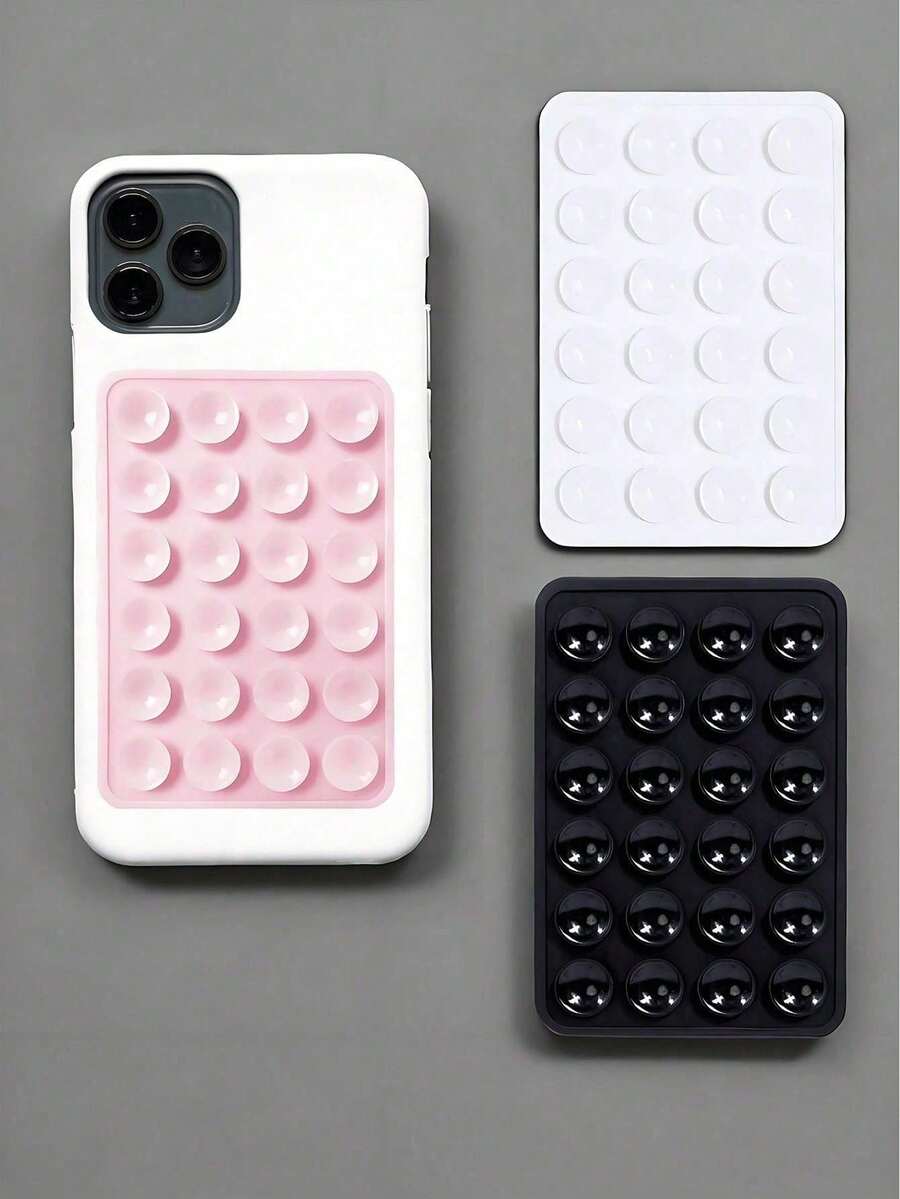 1pc Silicone Phone Grip Handle, Suction Cup Phone Case Stand, Hands-Free Adhesive Phone Handle, Suitable For Selfie And Video, Phone Ring Holder Stand, Compatible With Various Smartphones