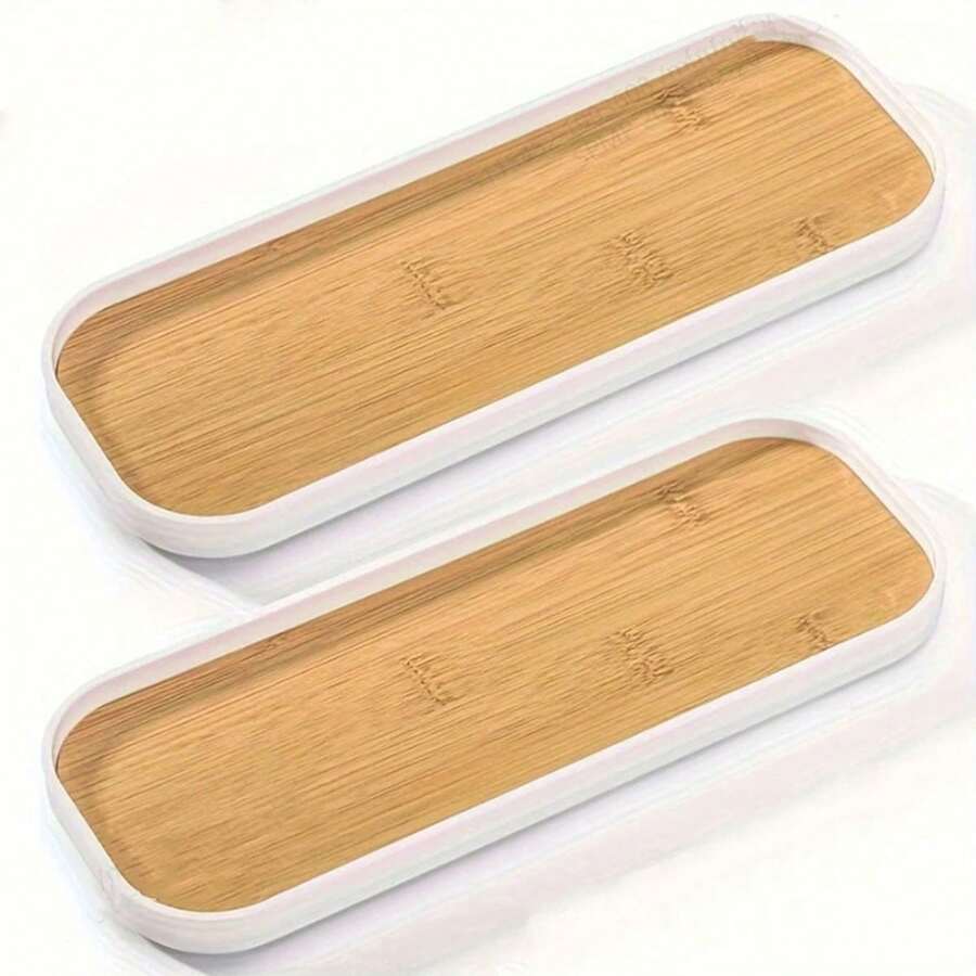 Rectangular Tray Set, Faux Wood Grain Tray, Creative Household Tea Cup Plate, Nordic Style Plastic Fruit Plate, Tea Tray