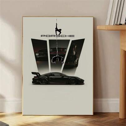 1 幅无框 911 GT3 赛车帆布海报，跑车设计海报，高品质墙面装饰艺术，适合卧室和客厅