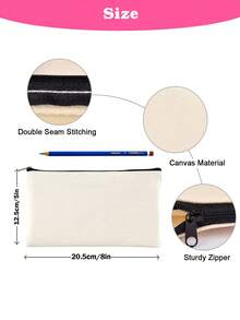 5/10/20/50 piezas Bolsas de lona en blanco para pintura DIY, impresión digital, manualidades. Adecuado para volver a la escuela, fiestas, decoración de eventos de spa, bolsas de regalo reutilizables, bolsas de cosméticos portátiles, juegos de maquillaje de viaje. Juegos de regalo expresivos para dibujar, almacenar bocadillos y regalos, bolsos y carteras lindos. - Beis - Ver 11