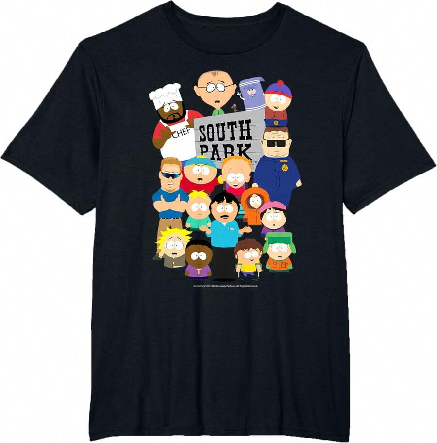 South Park Cast T-Shirt - 黑色 - 查看 1