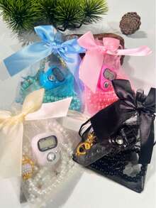 Multi-Color Chiffon Gift Box Islamic Electronic Counter, High-Definition Display One-Key Reset Recitation Counter Tool, Portable Mini Religious Rosary Beads Suitable For Holiday Worship/Mosque Daily Recitation, Applicable To Holiday Family/Islamic Religious School - Multicolor - View 3