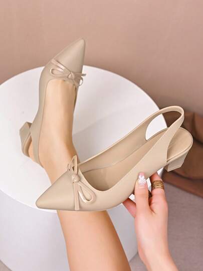 Tacones altos cómodos de suela blanda y tacón grueso, zapatos elegantes de unicolor para el trabajo, fiestas y uso casual