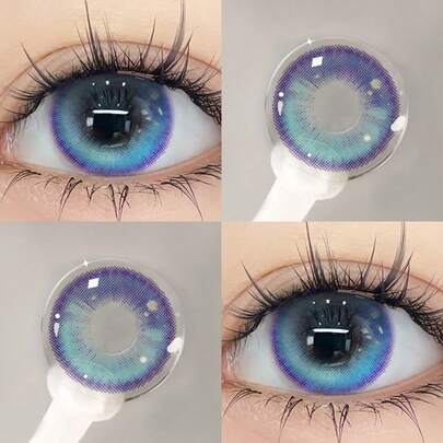 JeweLens 1 Pair Shimmering Blue Galaxy Color Contact Eyewear Lenses